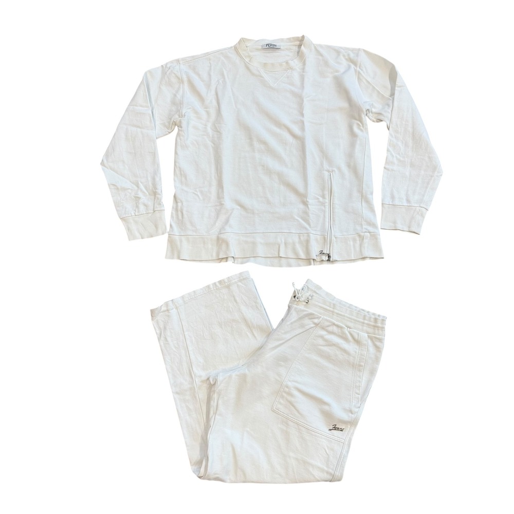 Gianfranco Ferre White Sweatshirt Pants Set Made‎ Italy Designer Loungewear XL